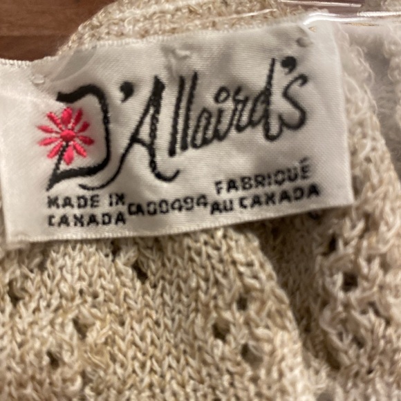 Vintage Crochet Sweater LARGE Oatmeal - Picture 3 of 6